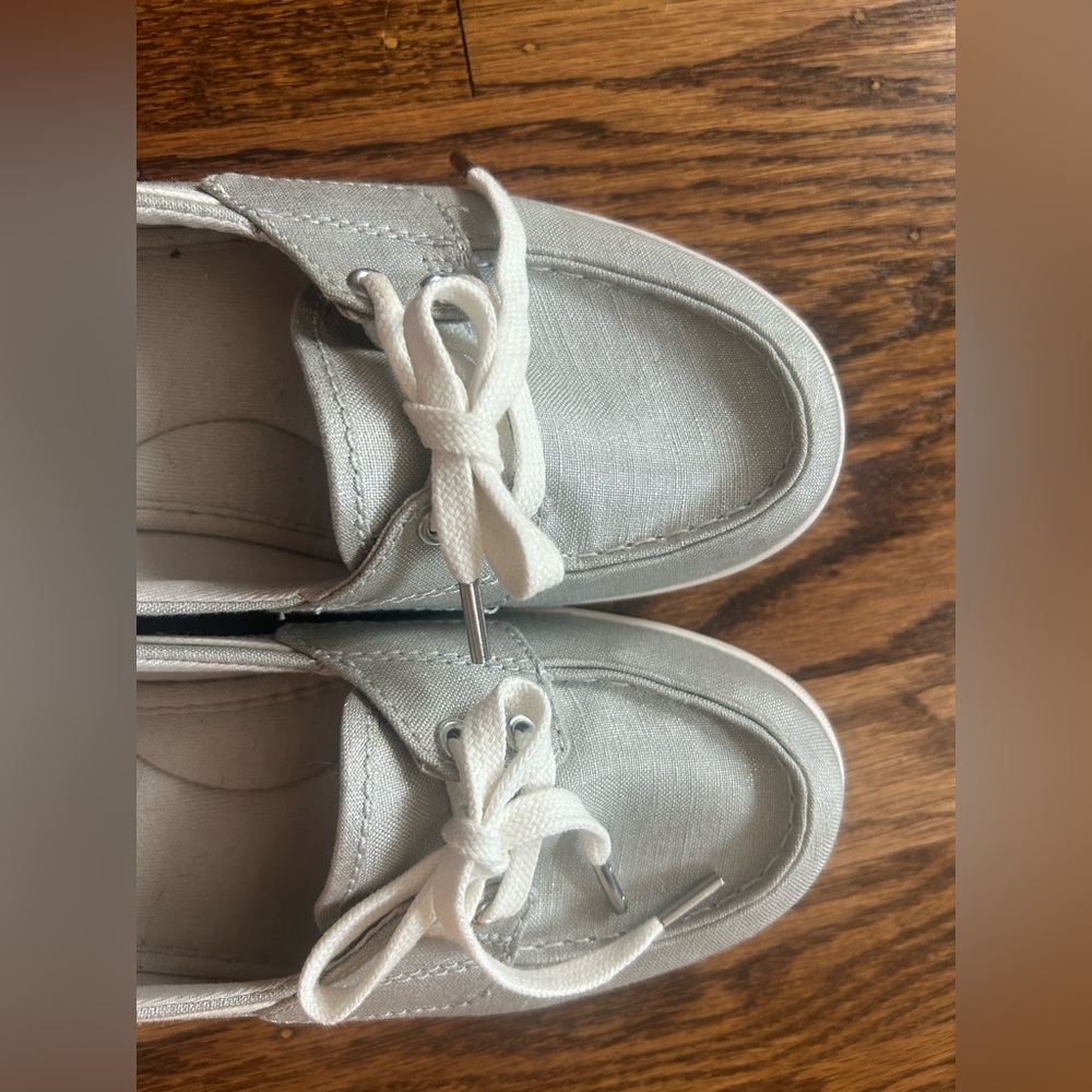 Keds Ortholite Boat Shoes Size 7M Shimmer Canvas - Picture 3 of 6